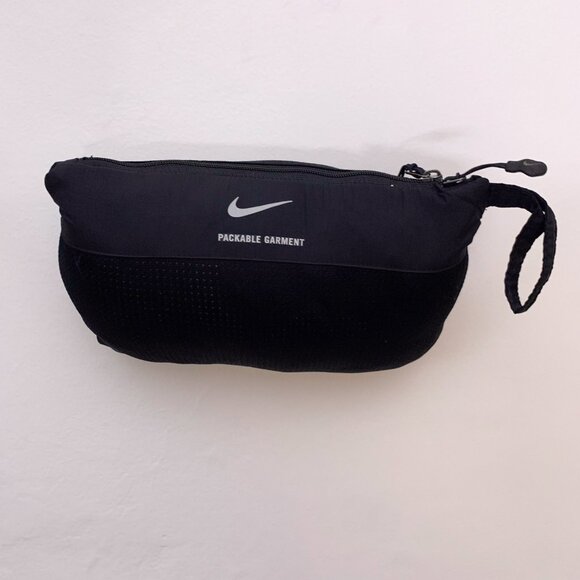 Nike Black Aerolayer Sleeveless Packable Running Vest Jacket XL - Picture 3 of 7